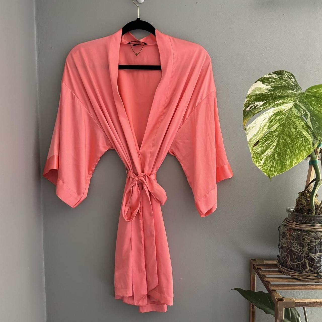 Victoria s Secret Black Label Robe Neon peach pink. Depop