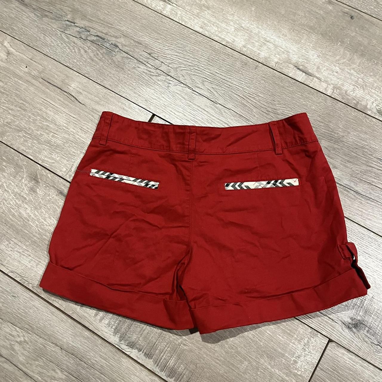 Burberry shorts womens red on sale