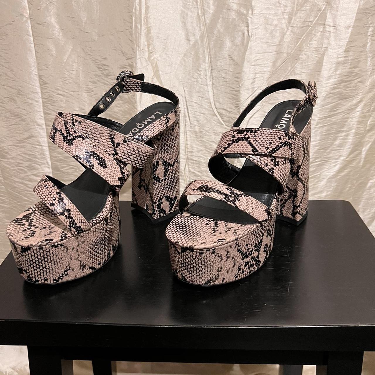 LAMODA Snakeskin Chunky Platform Heel Sandals It's... - Depop