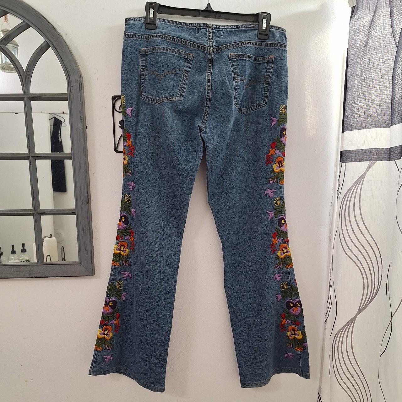TRENDING RARE Y2K BUBBLEGUM DENIM JEANS EMBROIDERED | Depop