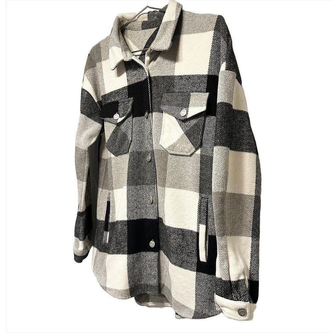 Source Unknown Women's Shacket Jacket - White/Bla… - image 7