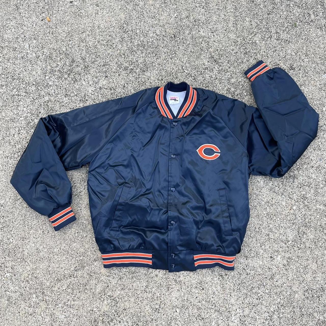 Vintage 80s CHICAGO BEARS NFL Chalk Line Nylon Jacket M (Mint