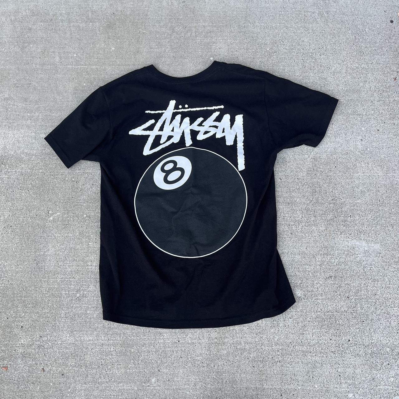 stussy 8 ball t shirt size M worn once wardrobe... - Depop