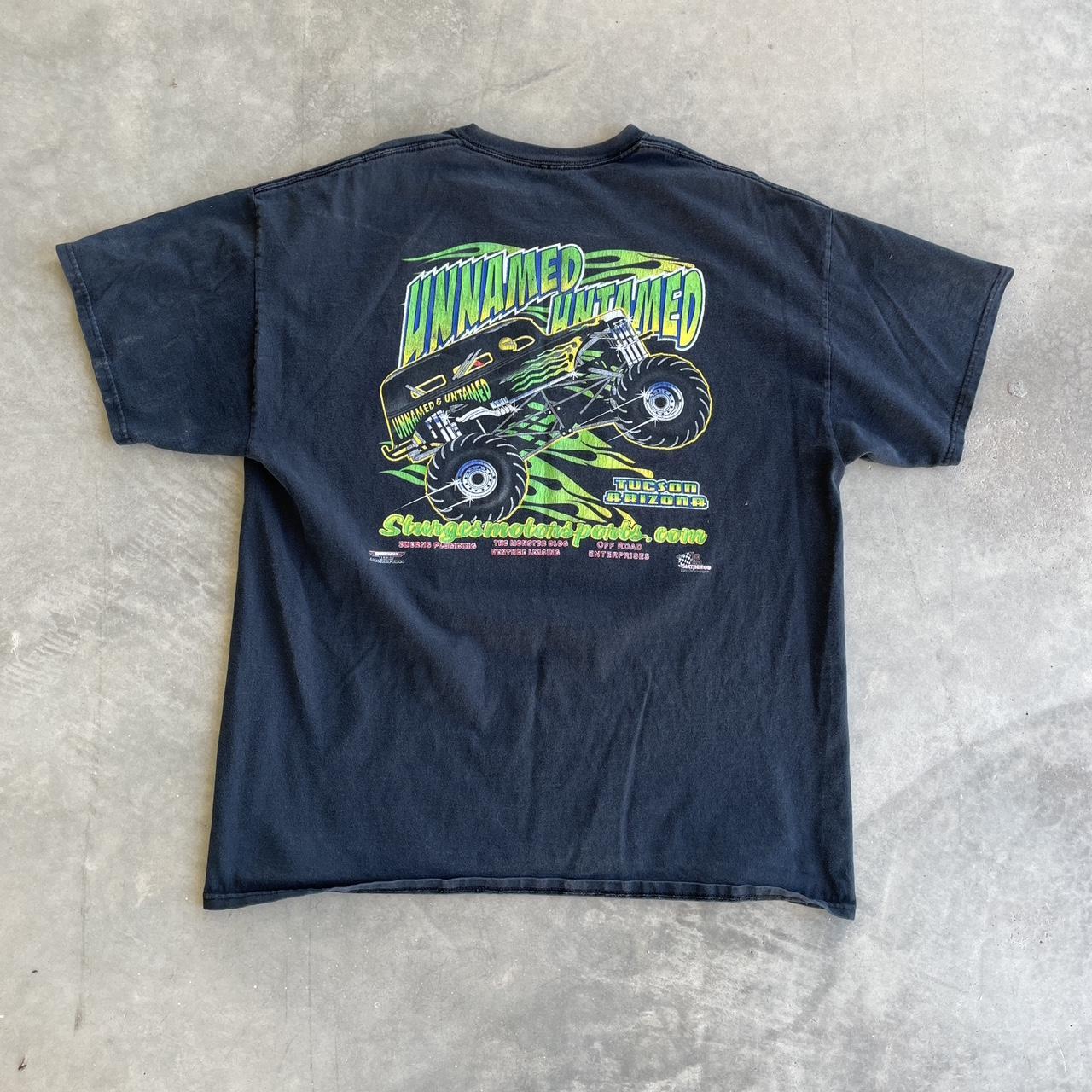 monster truck shirt grave digger y2k no holes no... - Depop