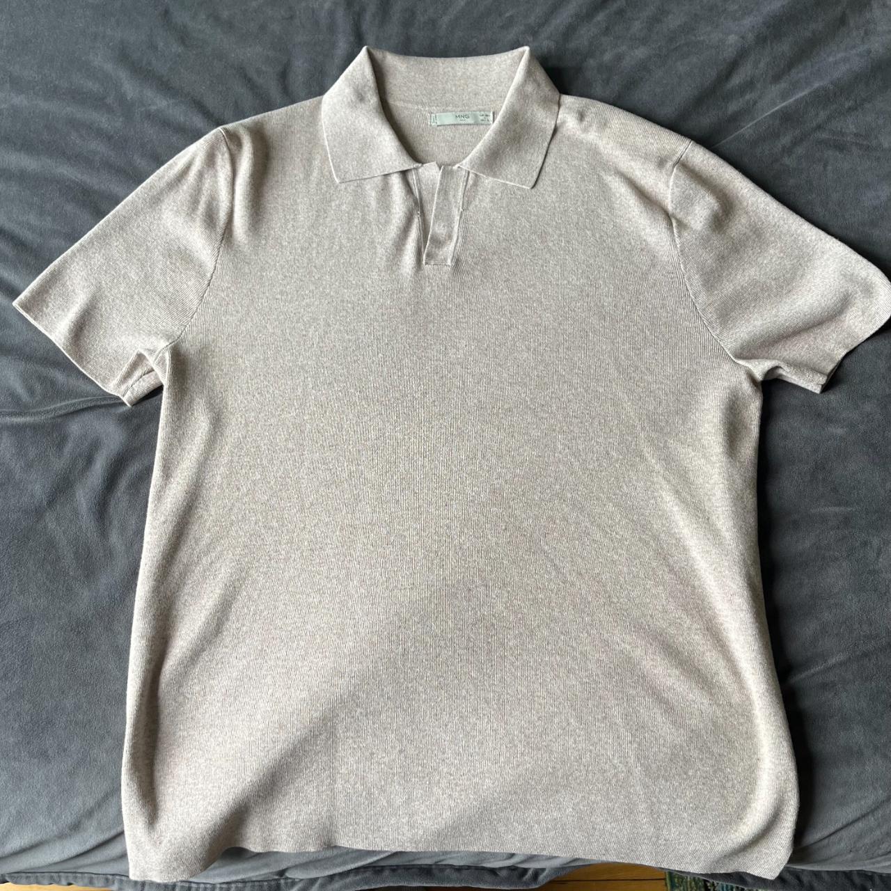 Mango Men's Cream and Tan Polo-shirts | Depop