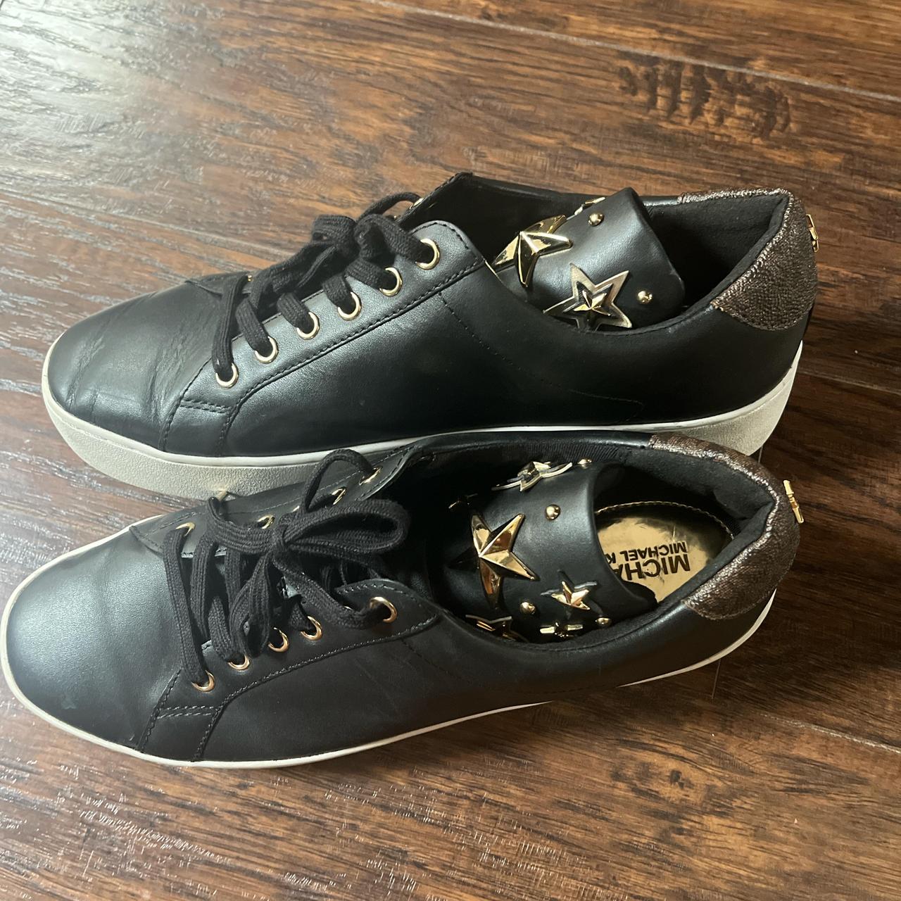 Michael kors casual daily black sneakers gold star