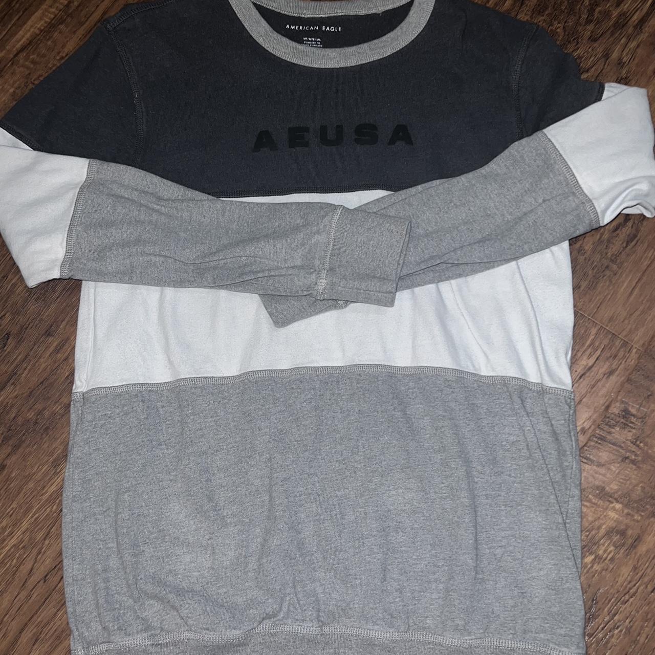 American Apparel Men's White and Grey Sweatshirt