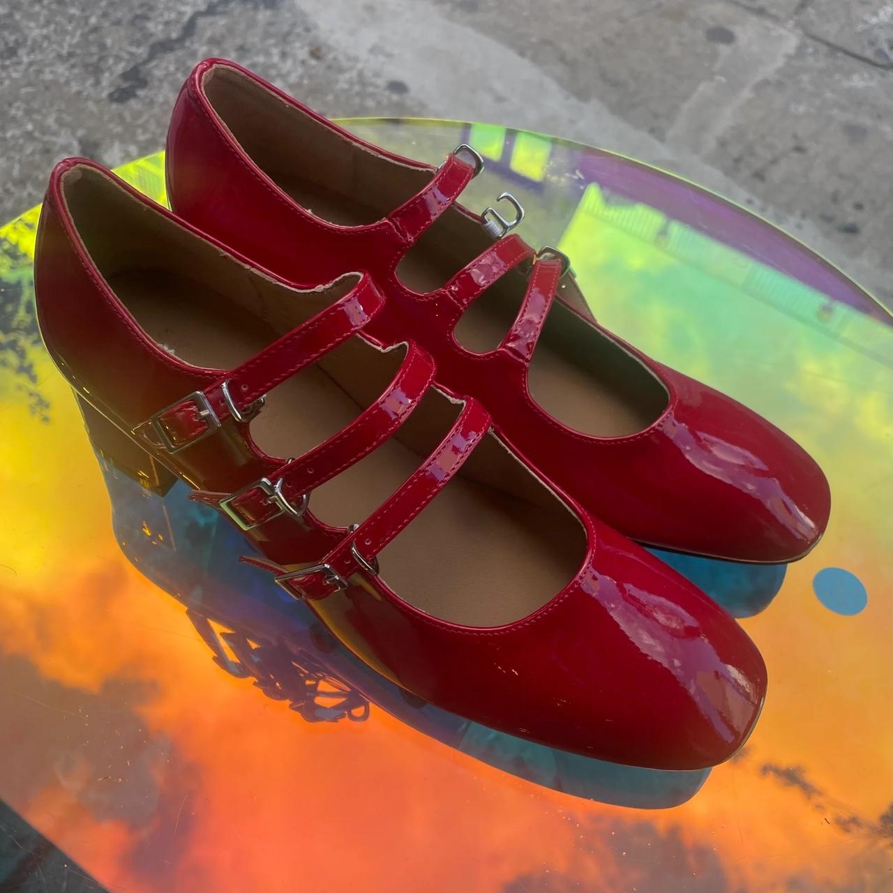 Red Patent Mary Jane Shoes Timeless Classic shoe... Depop