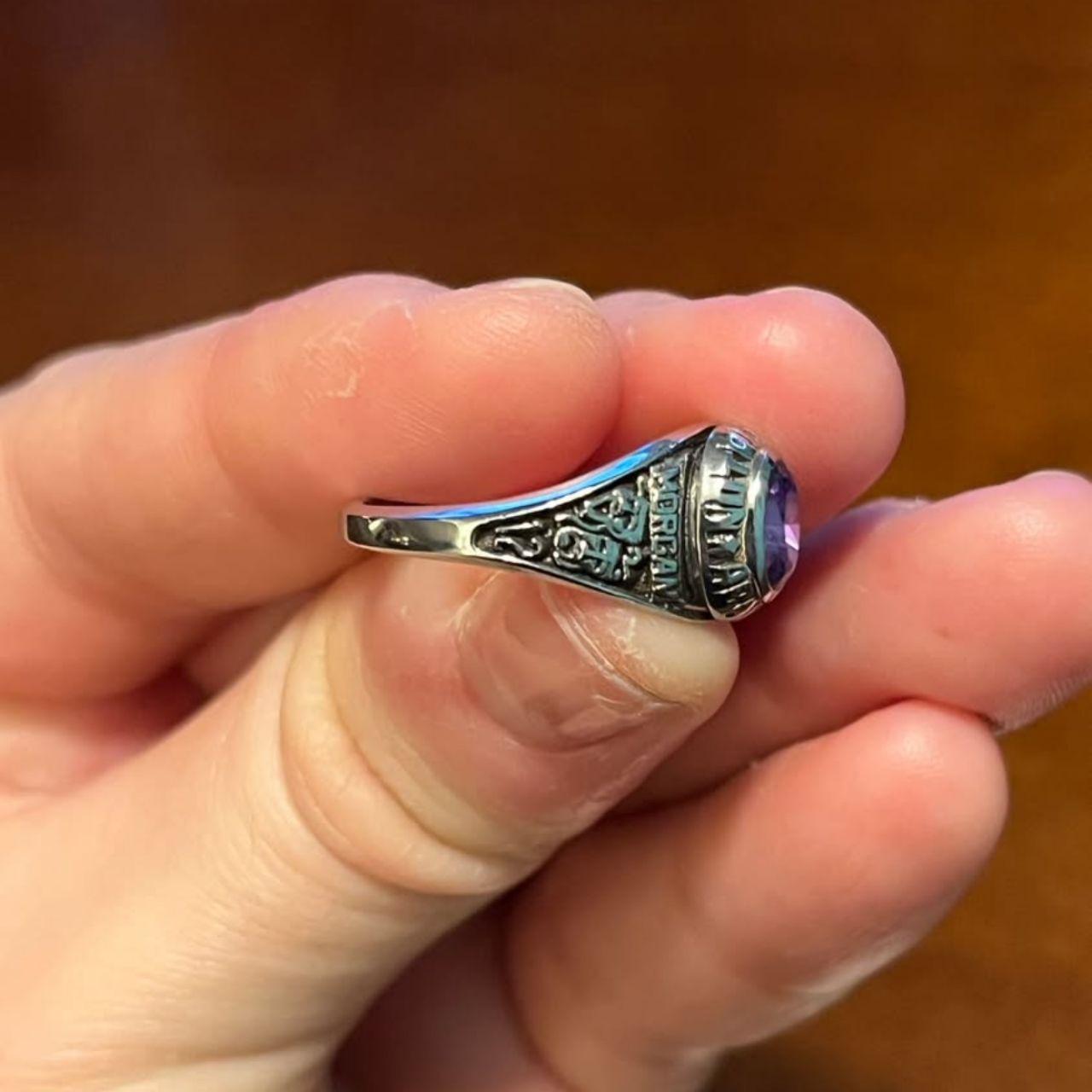 Women's Ring - Silver/Purple – Ring with amethyst… - image 5