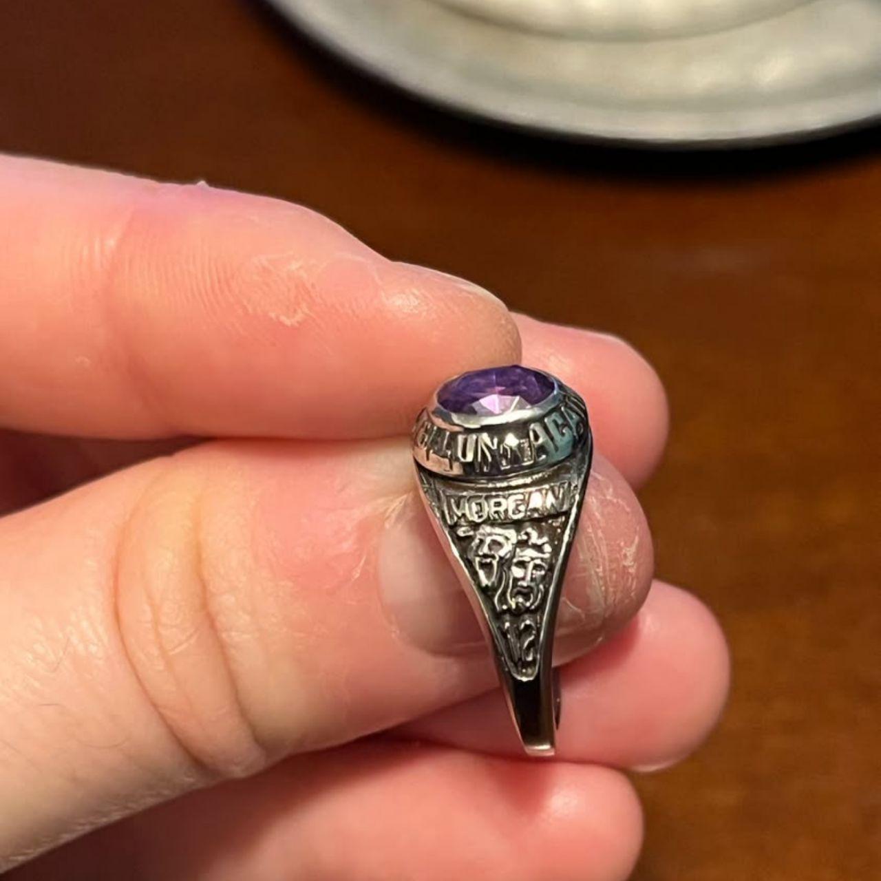 Women's Ring - Silver/Purple – Ring with amethyst… - image 3