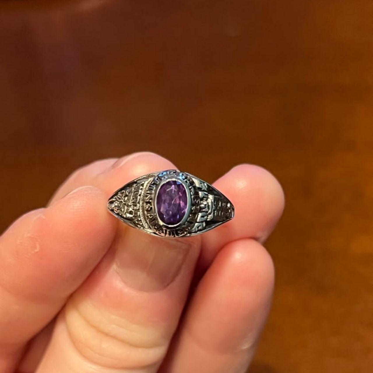 Women's Ring - Silver/Purple – Ring with amethyst… - image 4