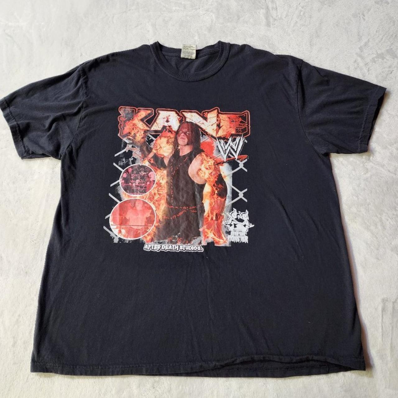 Comfort Colors Men's Black WWE Kane Wrestling... - Depop