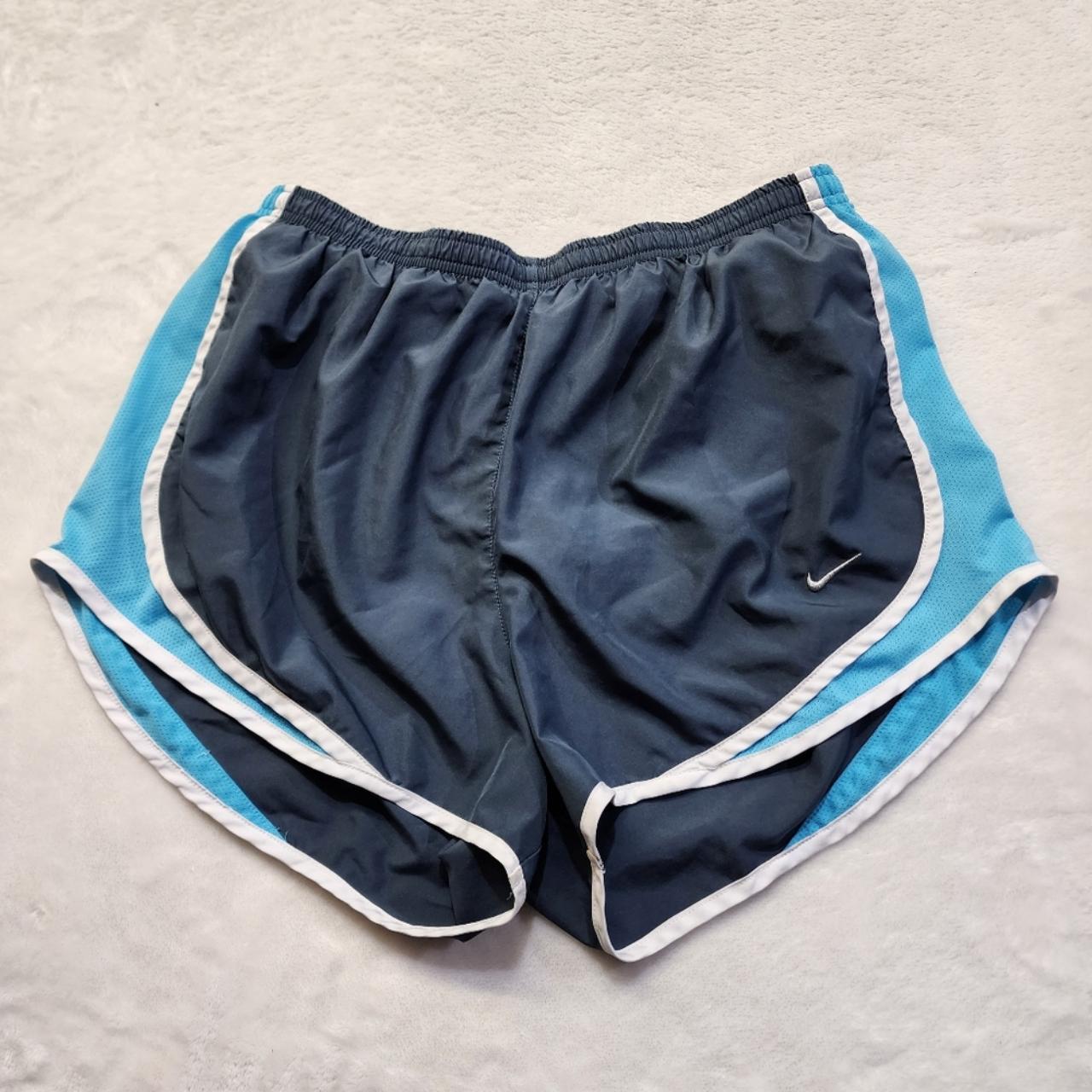 Nike DriFit Women's Blue Athletic Running Shorts... Depop