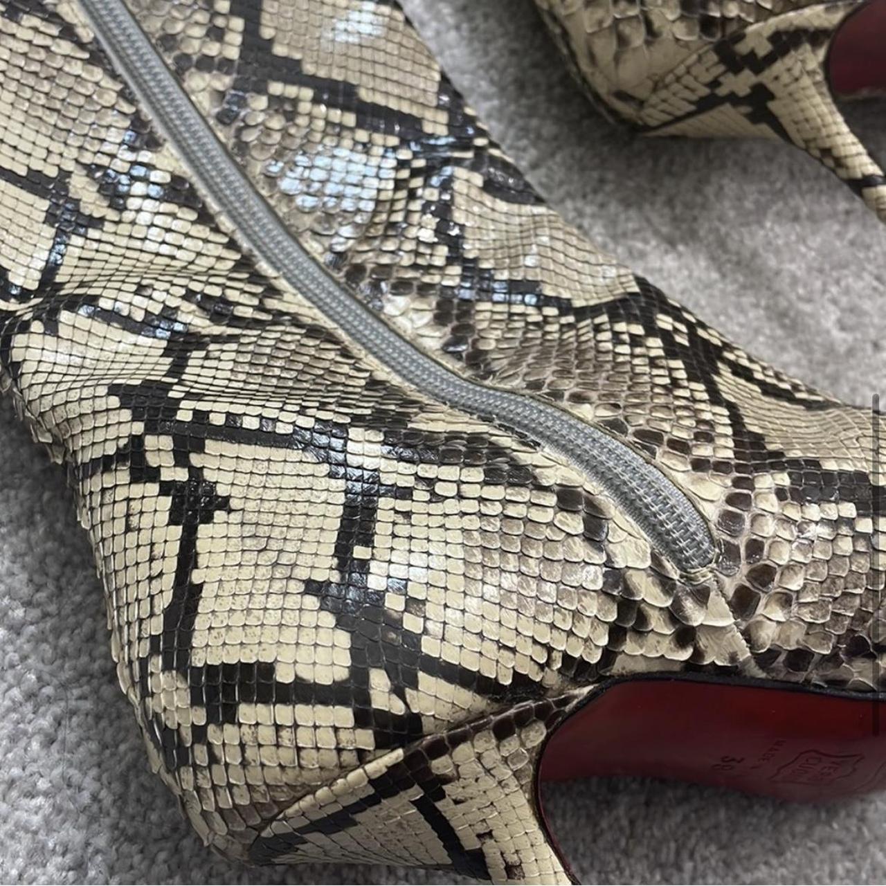 Authentic Christian Louboutin Creamy Orange Side-Studded Snakeskin