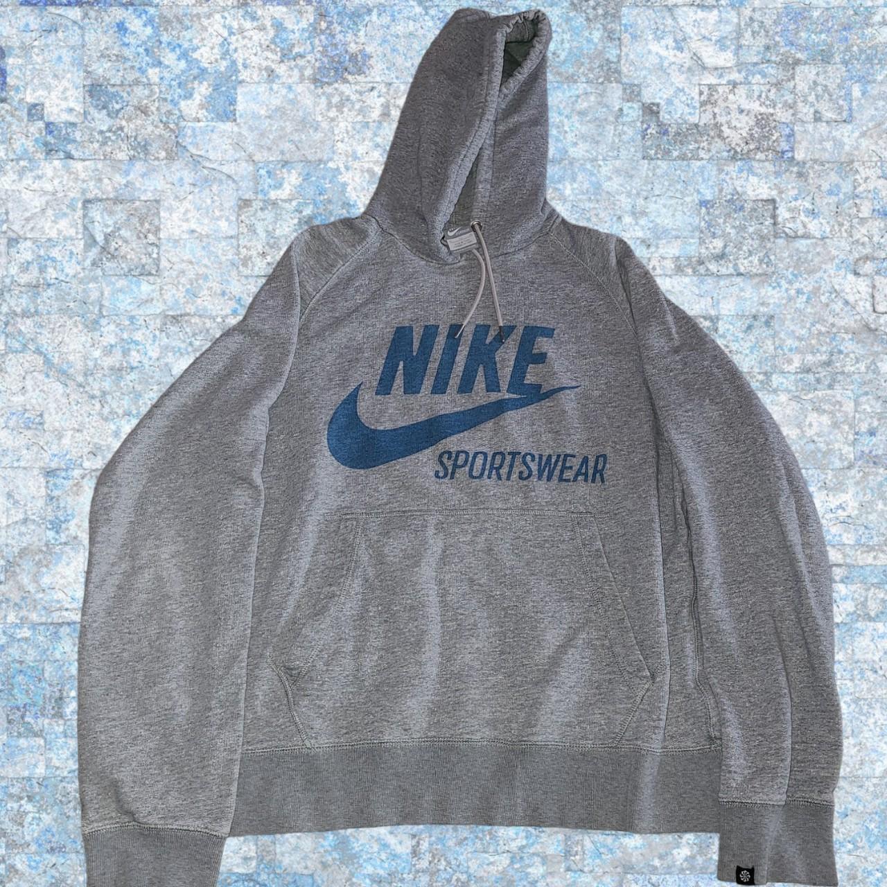 Nike Sportswear grey tag pullover hoodie, size XL, - Depop