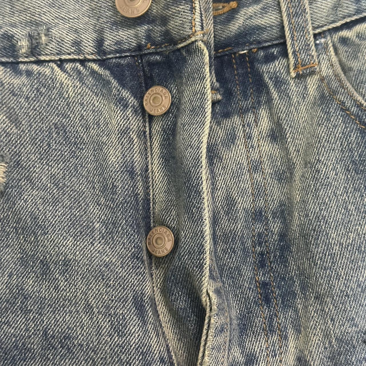 Balenciaga destroyed denim jeans Worn a few times... - Depop