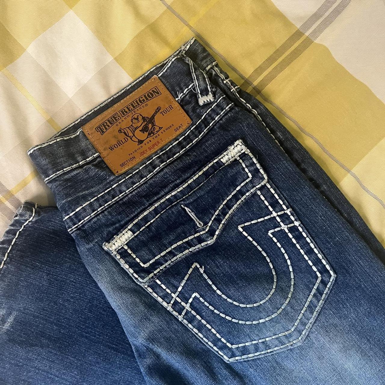 vintage true religion big stitch straight fit jeans.... Depop