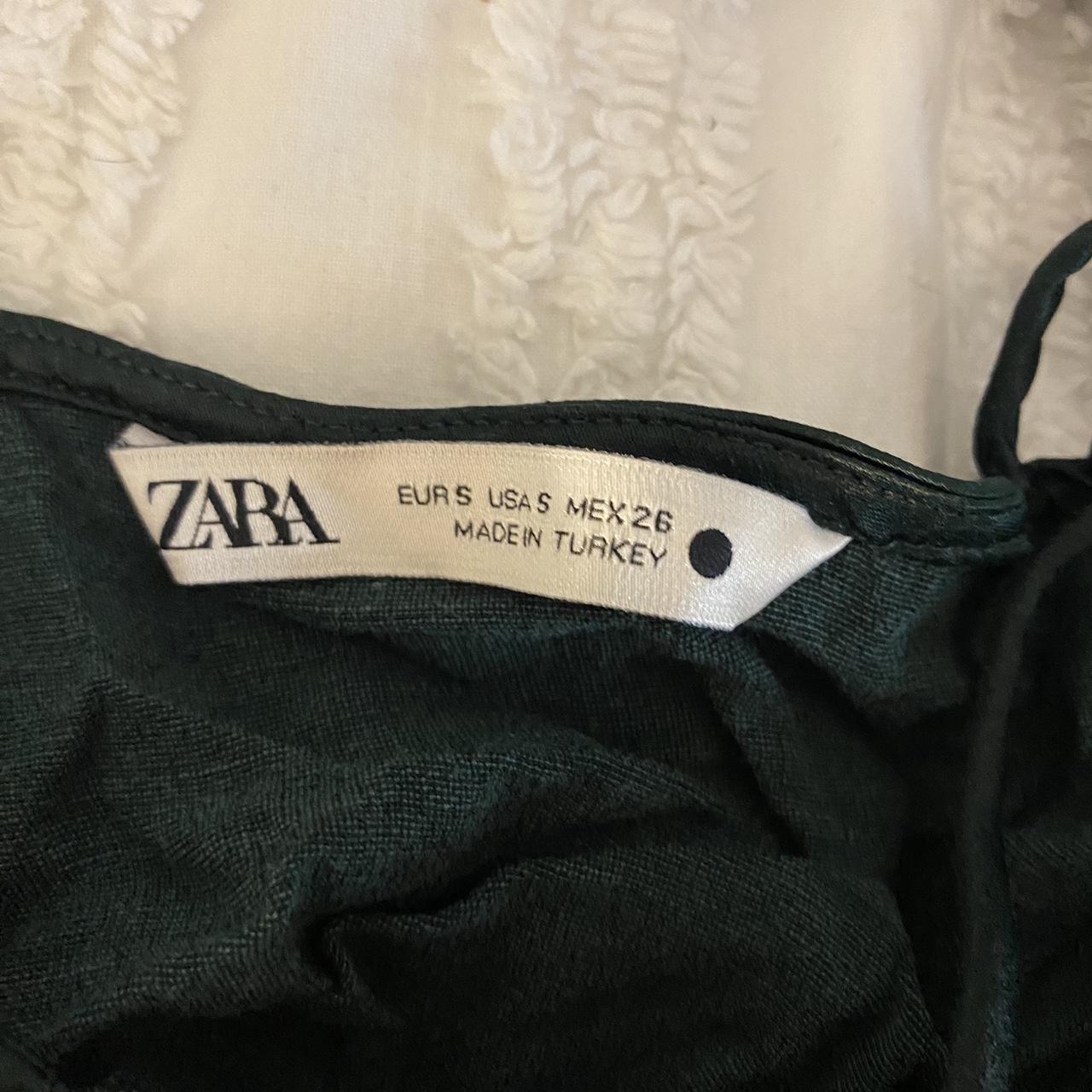 Zara Dark Green Bodycon Mini Dress Double strap... - Depop