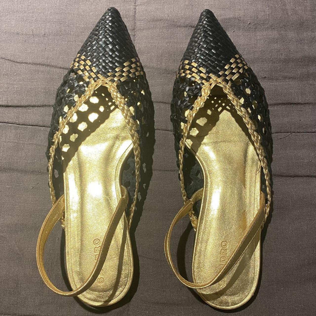 Sandro Melena woven flat sling-backs with pointed... - Depop