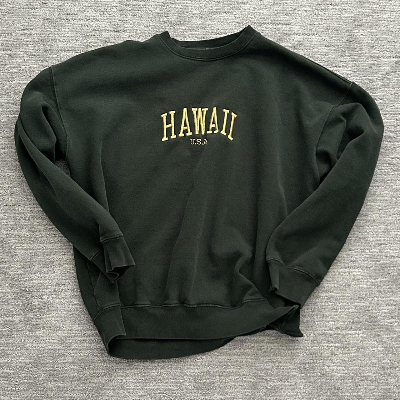 Brandy Melville Women's Green Sweatshirt Depop