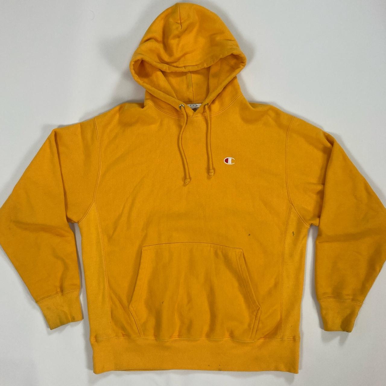 Mens yellow champion on sale hoodie