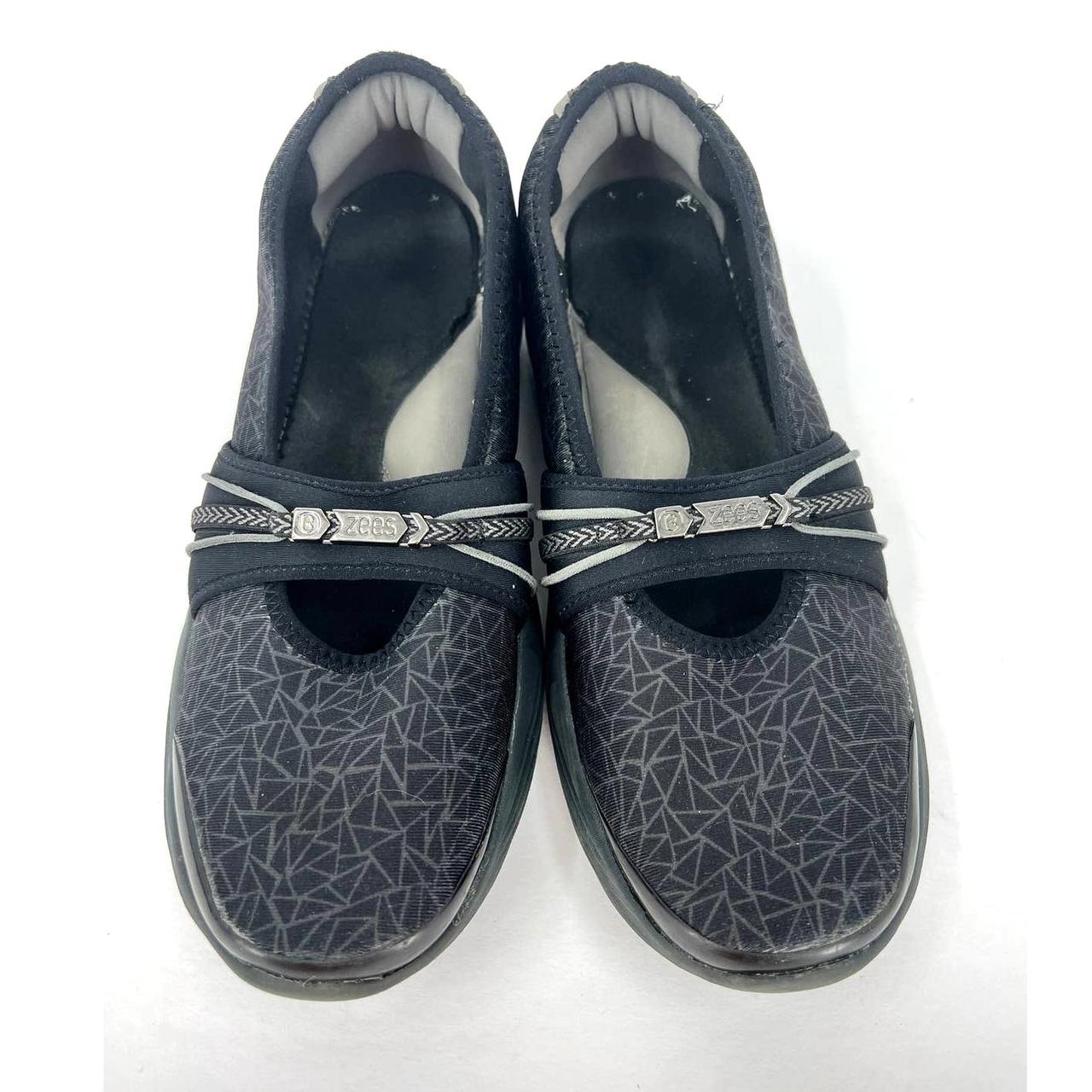 Zees Twinkle Black Slip On Mary Jane Walking Shoes Depop