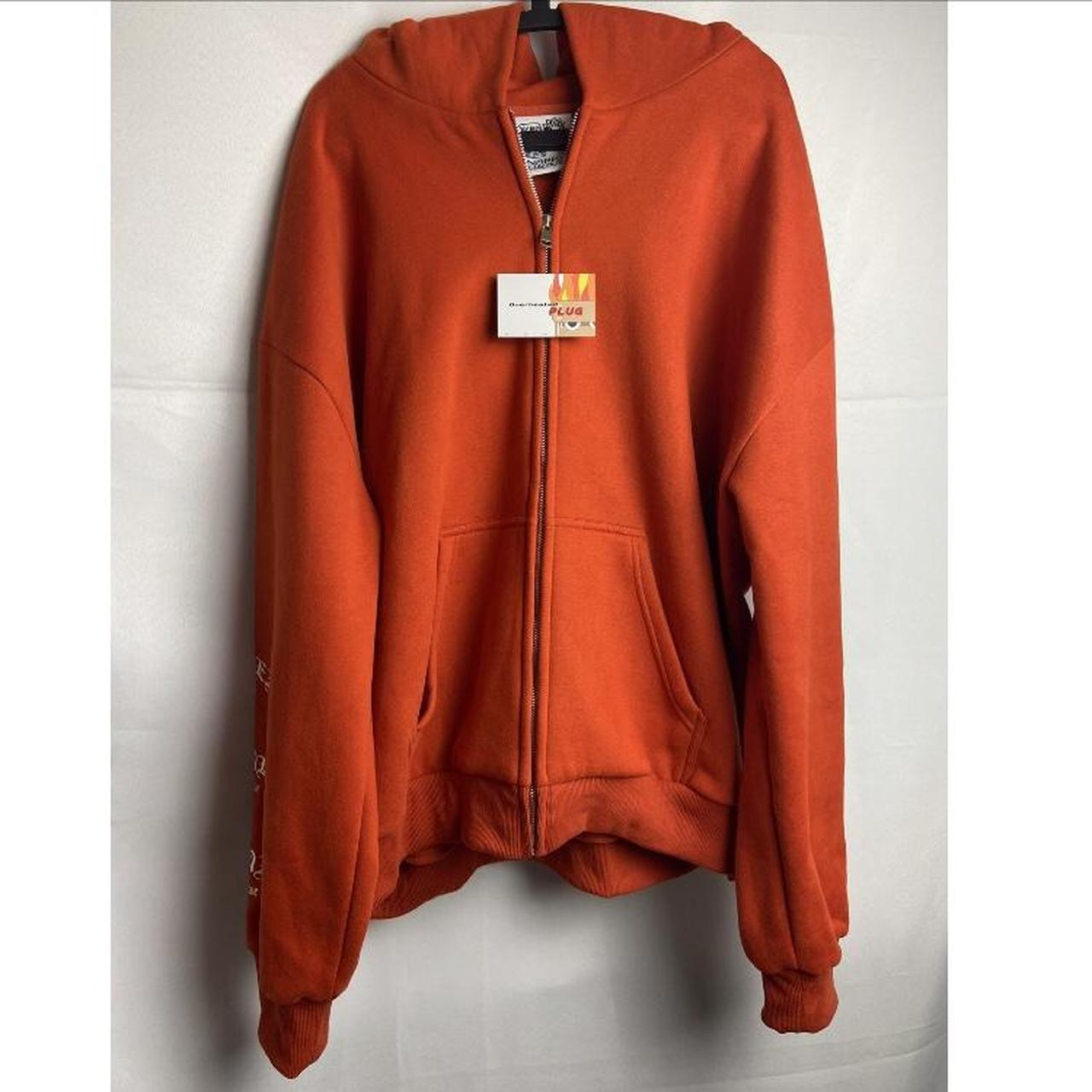 Named Collective Men's Orange and White Hoodie | Depop