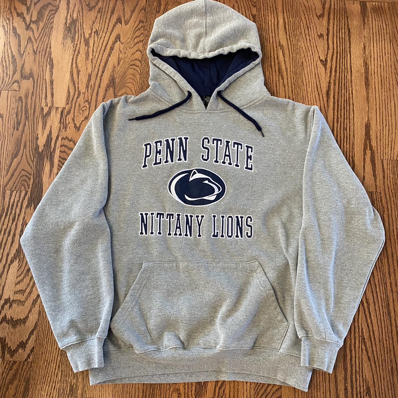 Colosseum Men's Grey and Navy Hoodie | Depop