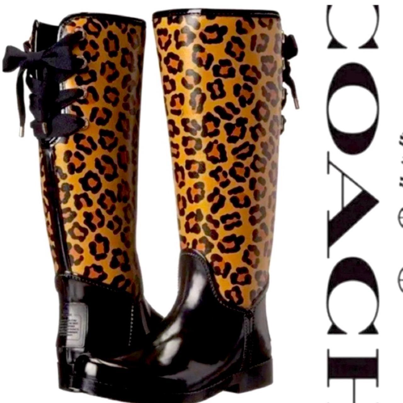 Coach leopard print rain boots deals