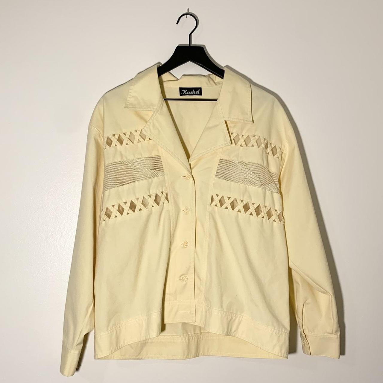 Vintage 80's jacket by Kashel. Lightweight pale... - Depop