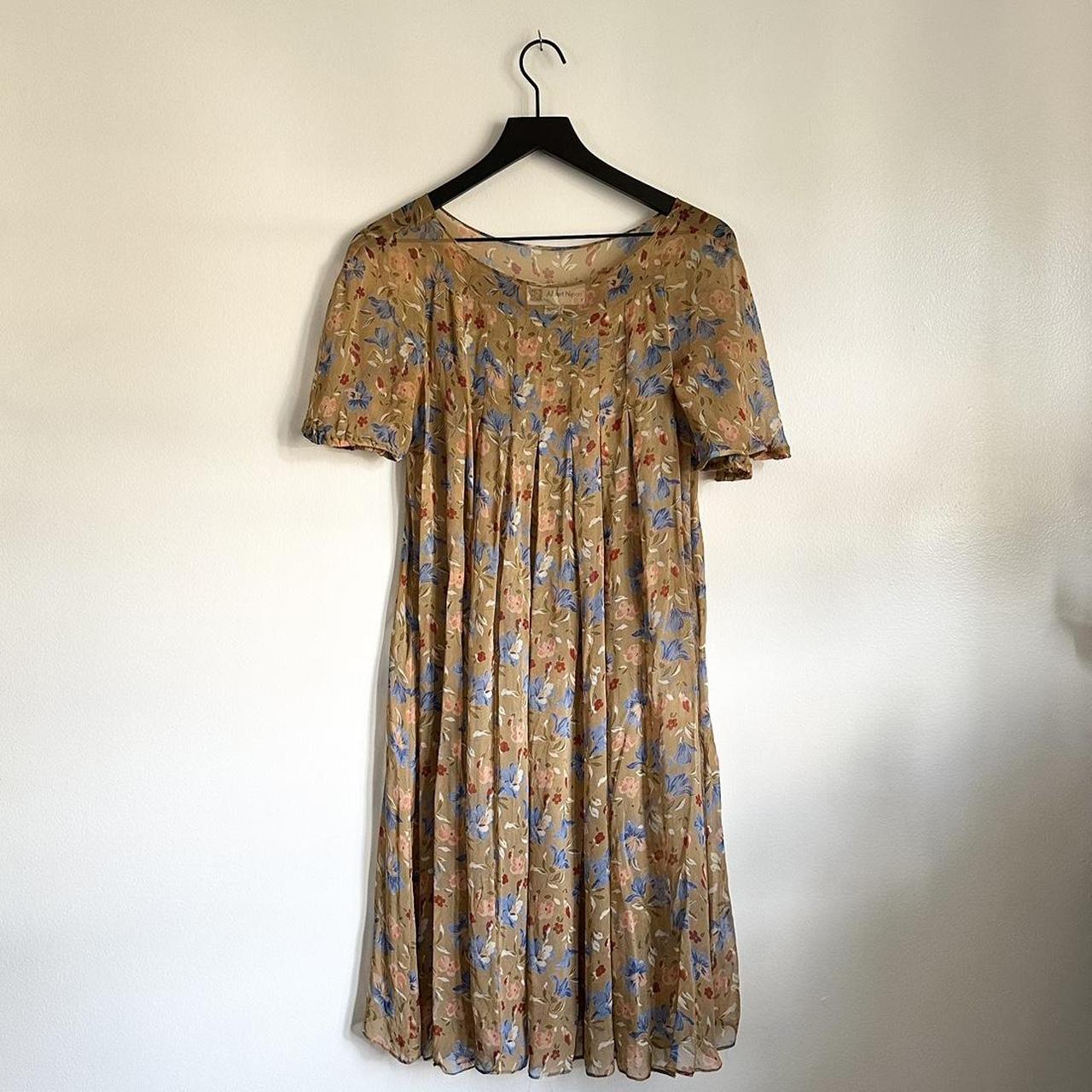 Women's Brown and Blue Dress | Depop