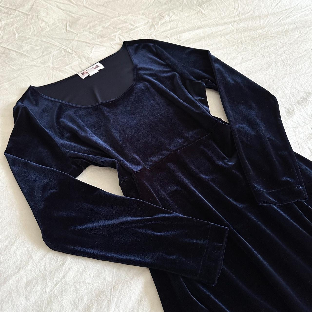 Vintage 80’s blue velvet maxi dress. Witchy and... - Depop