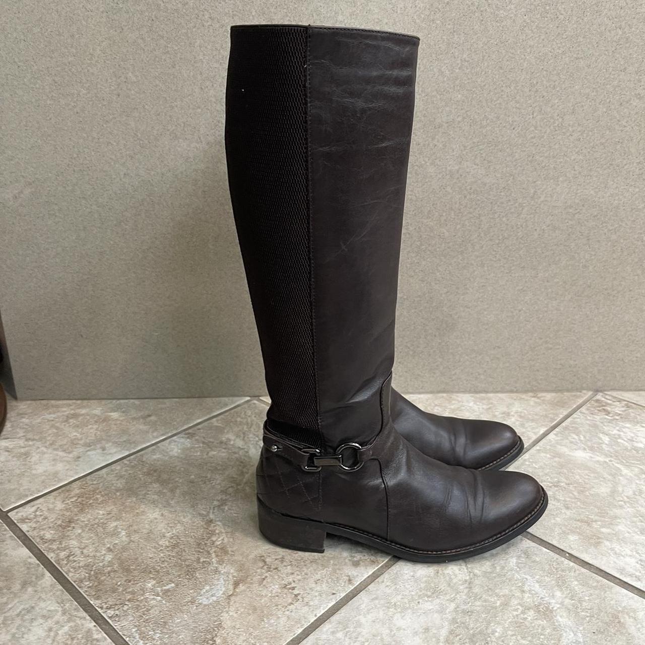 Aquatalia Nia Knee High Stretch Leather Riding Boots Depop