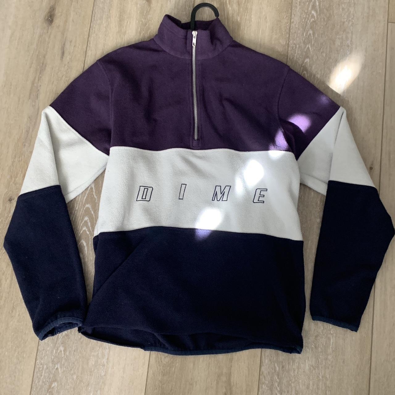 Rare purple/white Dime quarter zip size... - Depop