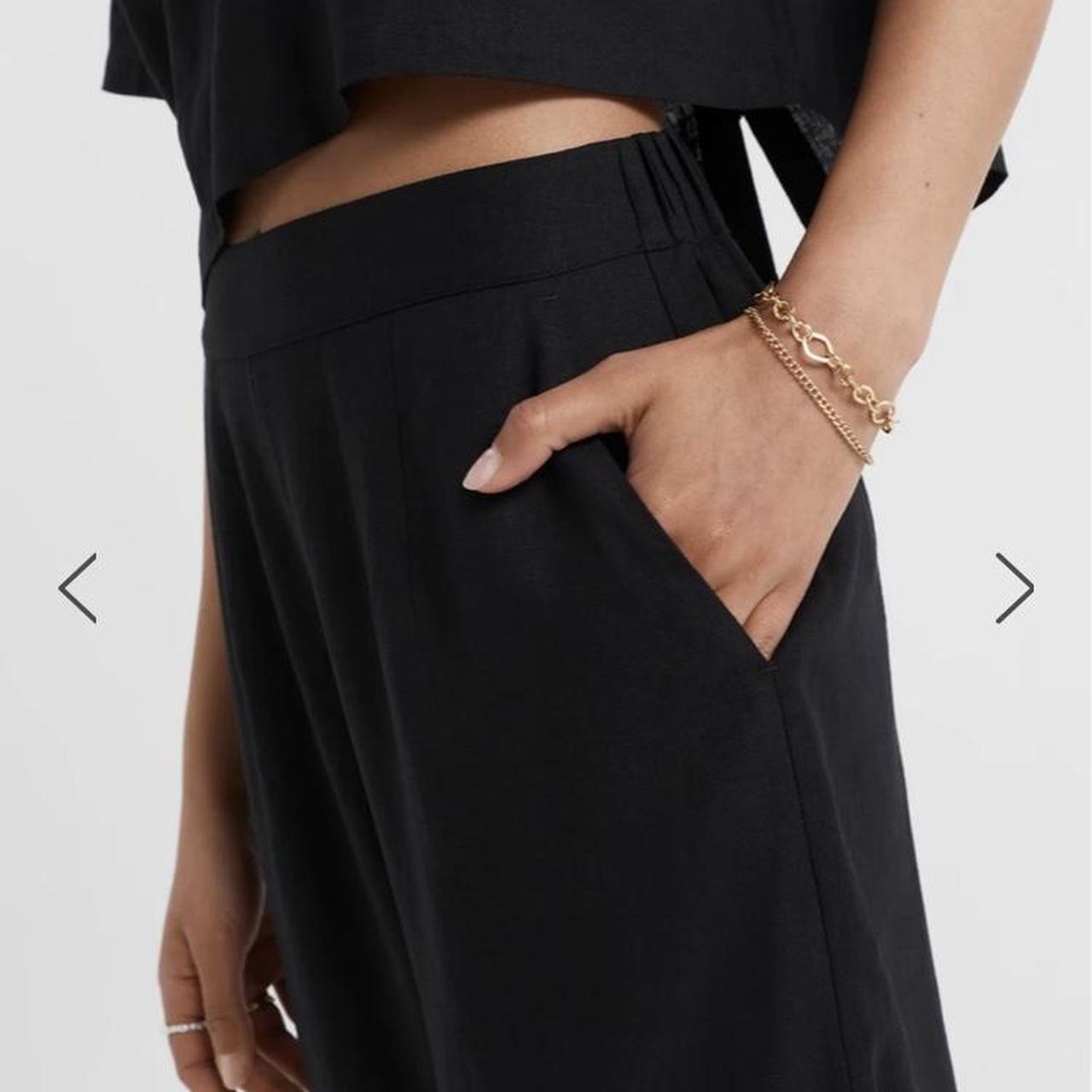 Sportsgirl black linen pants Made with European... Depop