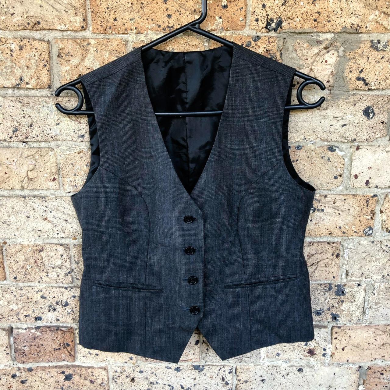 2000s charcoal grey waistcoat vest top. Great for... Depop