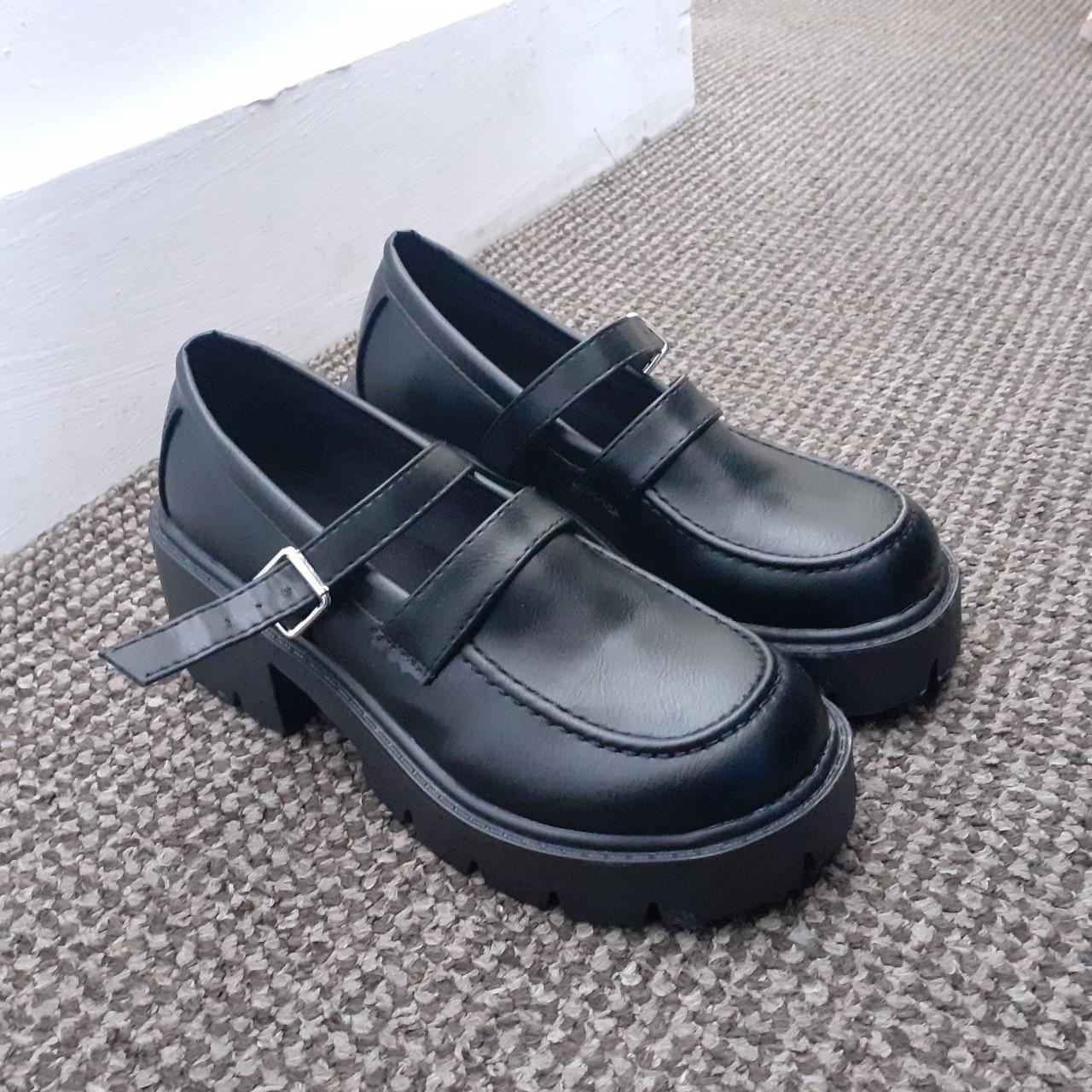 SHEIN Women's Black and Silver Loafers | Depop