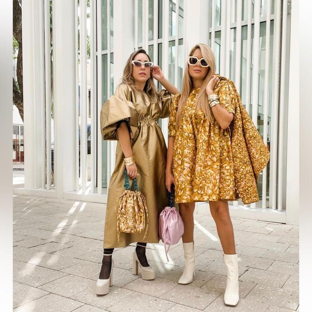 Kika Vargas Mum Floral Puff Sleeve Mini Dress New | Depop
