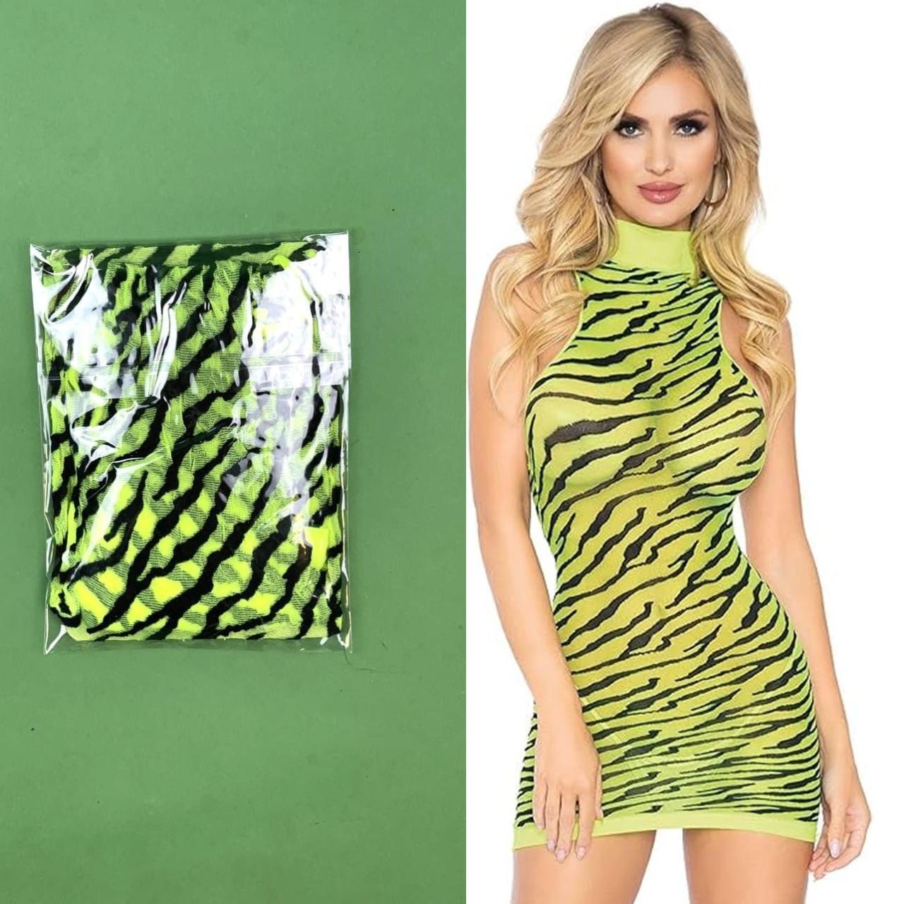 Neon zebra flipen print dress