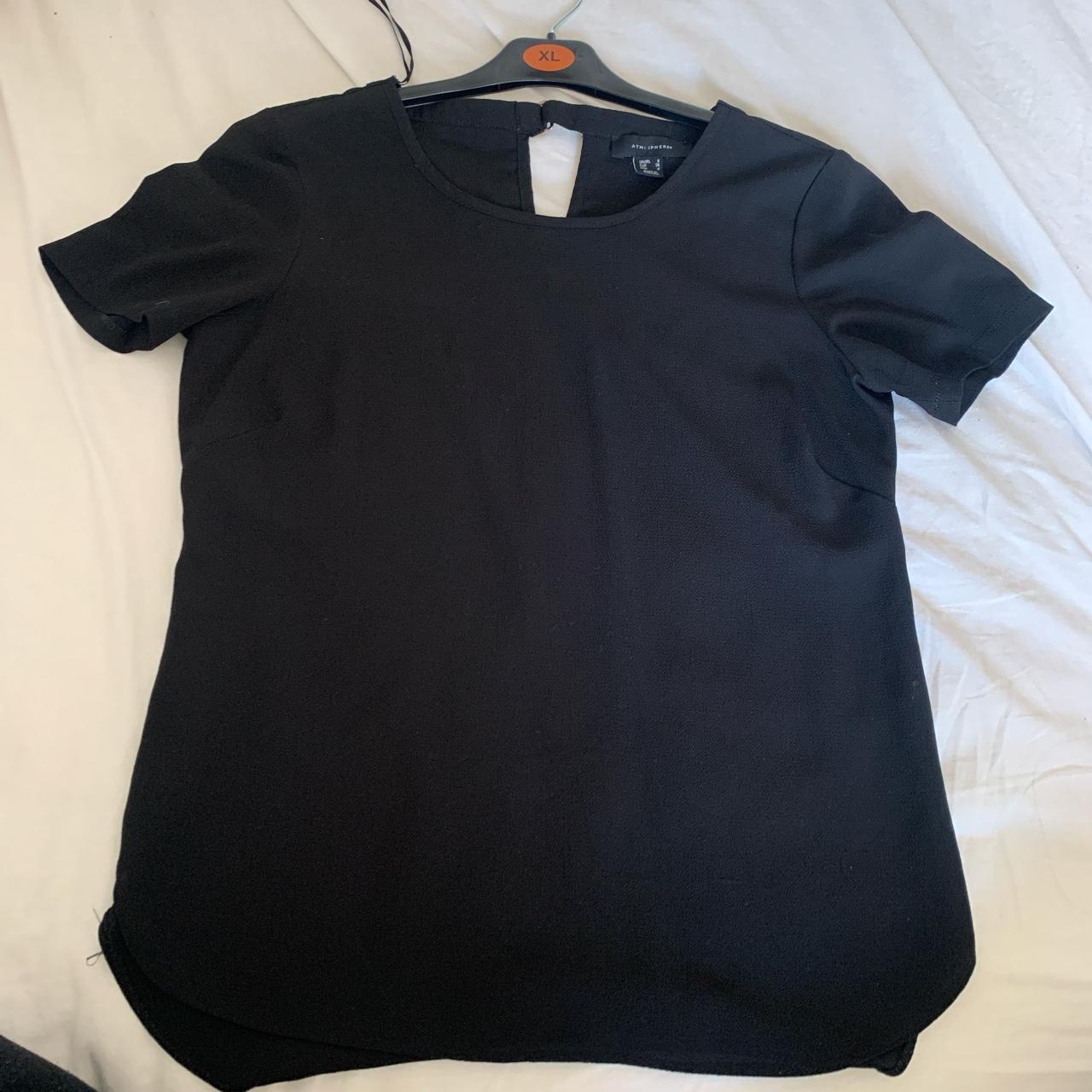 This simple, timeless black plain lightweight blouse... - Depop