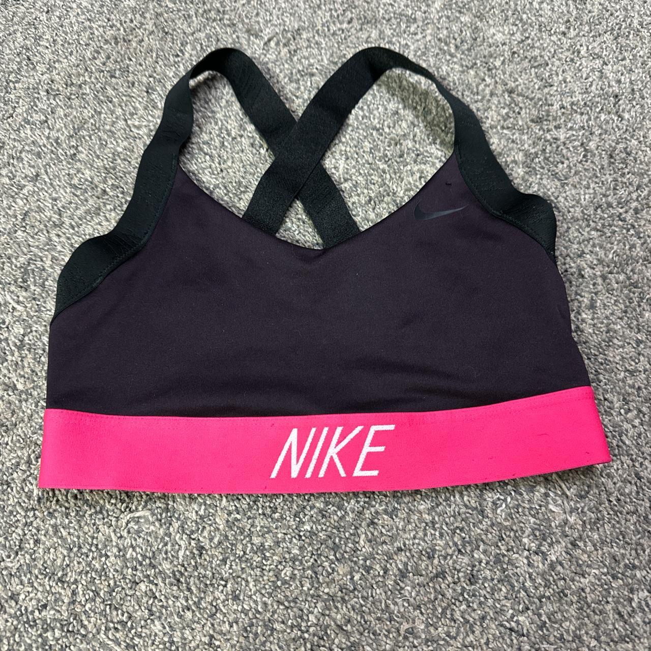 Purple Nike sports bra, size medium (grey inserts - Depop