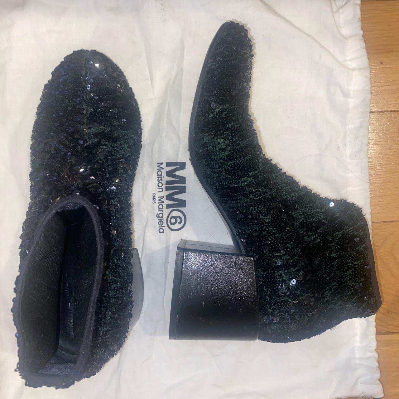mm6 sequined booties size 39 worn maybe 5... - Depop