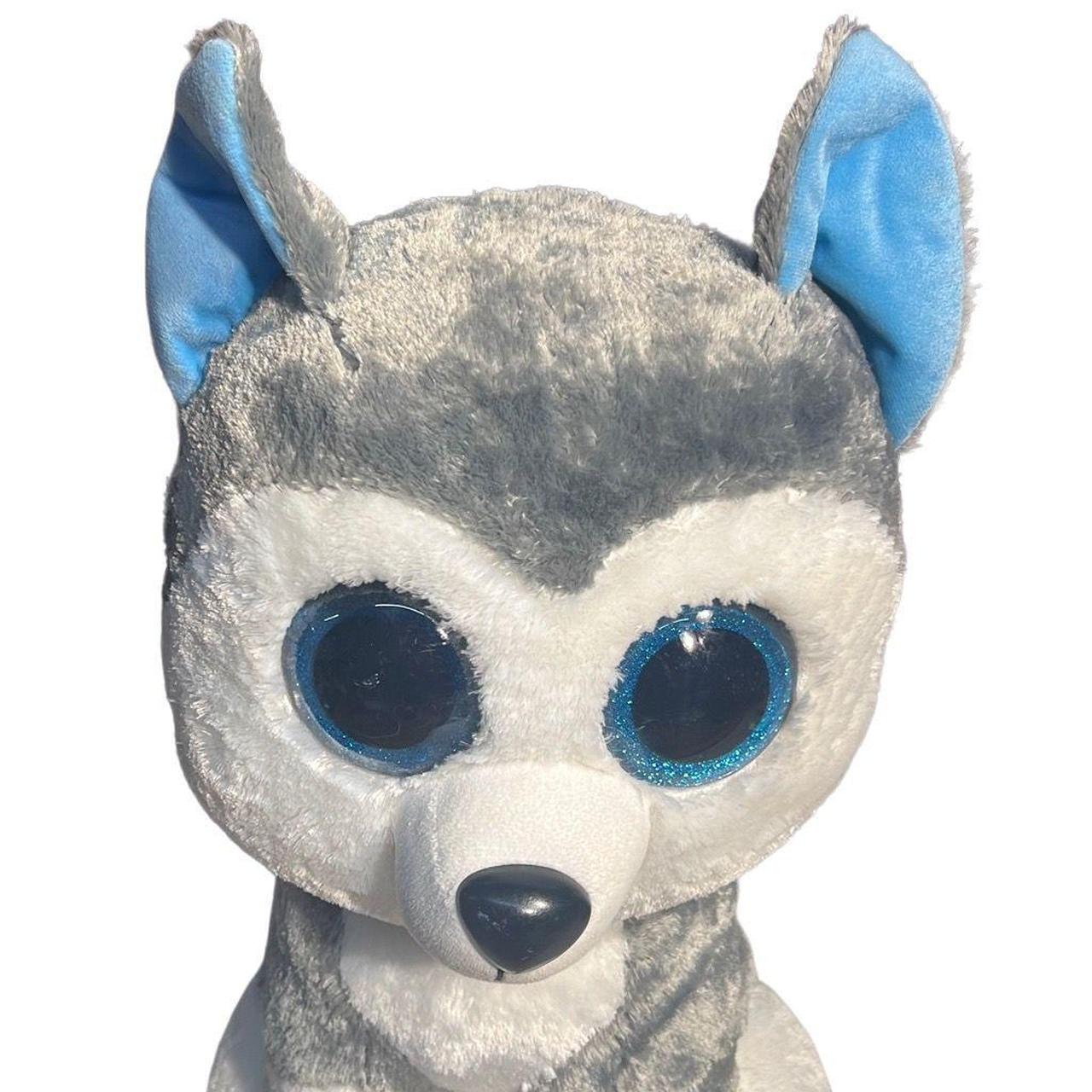 Slush the husky dog Large TY Beanie Boo Big blue... - Depop