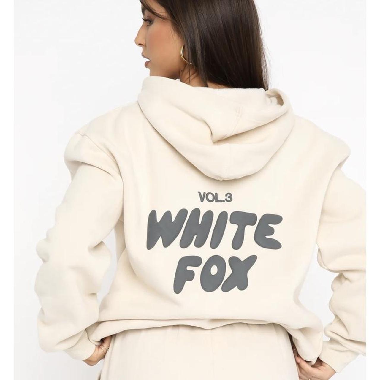 white fox set includes hoodie and... - Depop