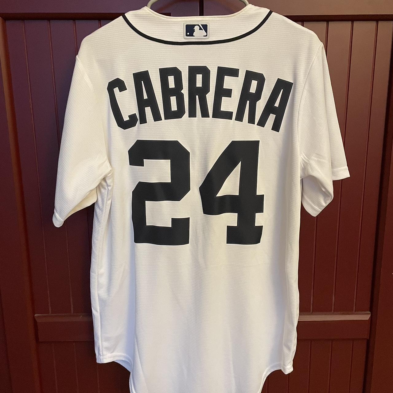 Nike, Shirts, Detroit Tigers Miguel Cabrera 24 White Nike Baseball Jersey