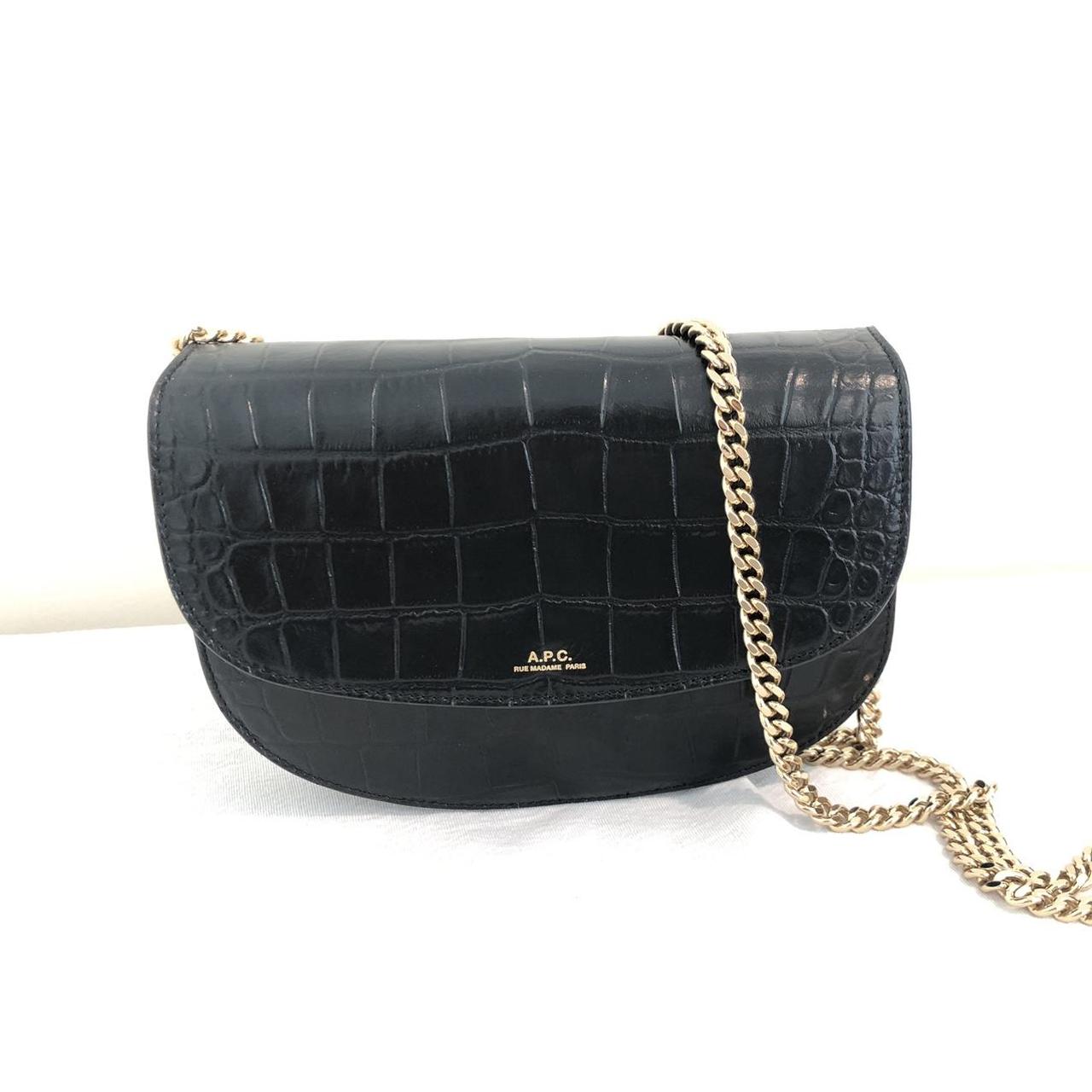 Genève Bag Black Croc Embossed Clutch