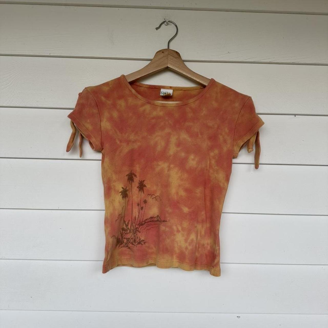 mens orange tie dye shirt