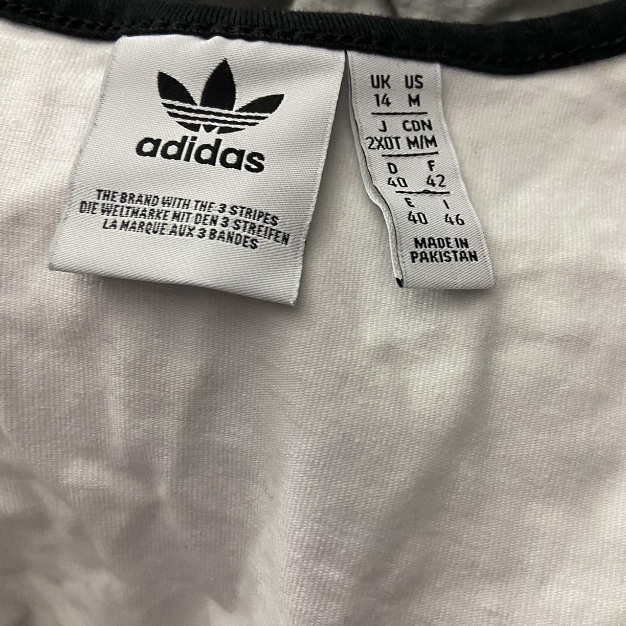Adidas Women's White and Black Croptop Depop