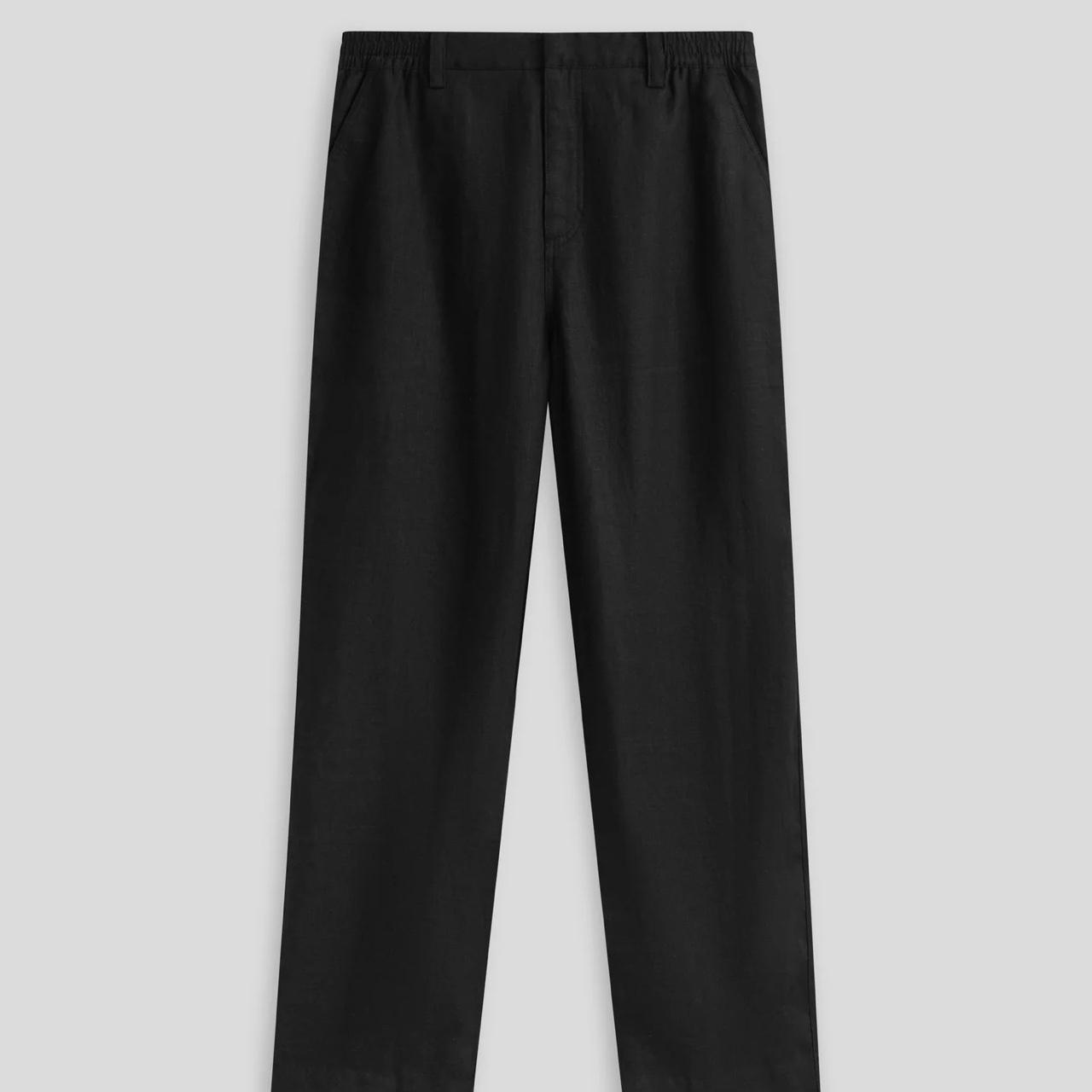 Venroy Relaxed Linen Trouser. Black. Size M. - Depop