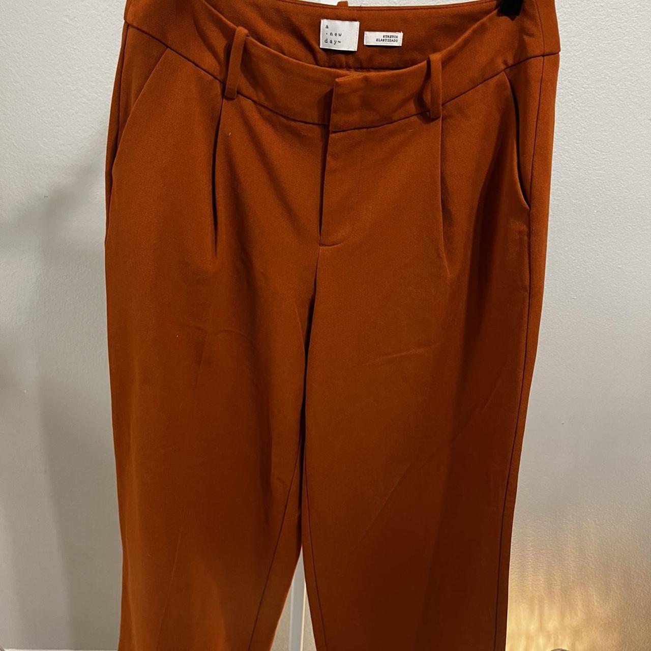A New Day Wide Leg Pants  A New Day Orange Cropped - Depop